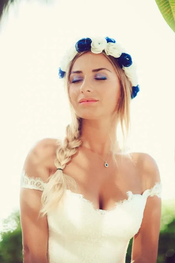 Casual Chiffon Off the Shoulder Long Off White Beach Wedding Dresses With Lace PFW0106