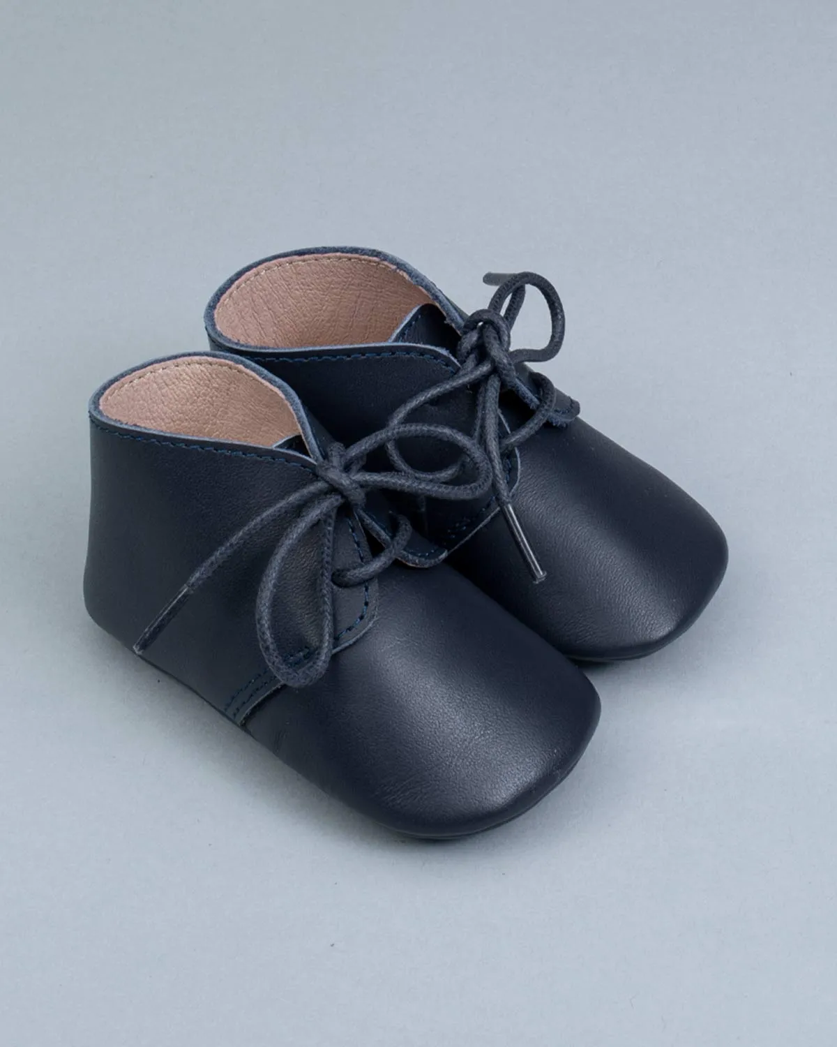 Daniel Navy Baby Boy Leather Crib Shoe