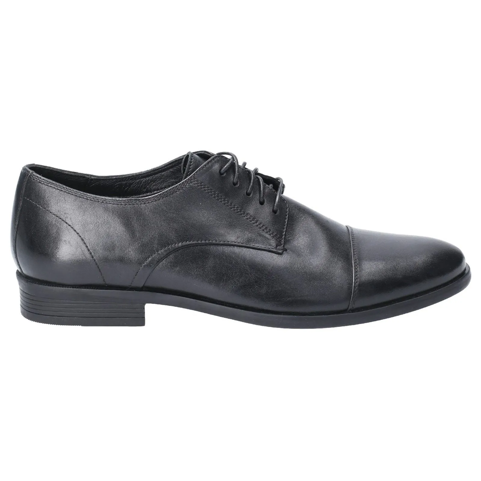 Hush Puppies Ollie Cap Toe Leather Men's Black Lace-Up Shoes