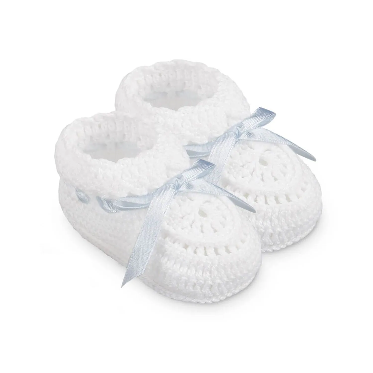 Newborn Hand Crochet Booties with Ribbons 2681
