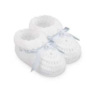 Newborn Hand Crochet Booties with Ribbons 2681