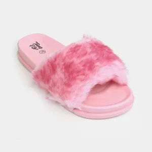 Teen Girls Fur Slipper CL-21-Pink