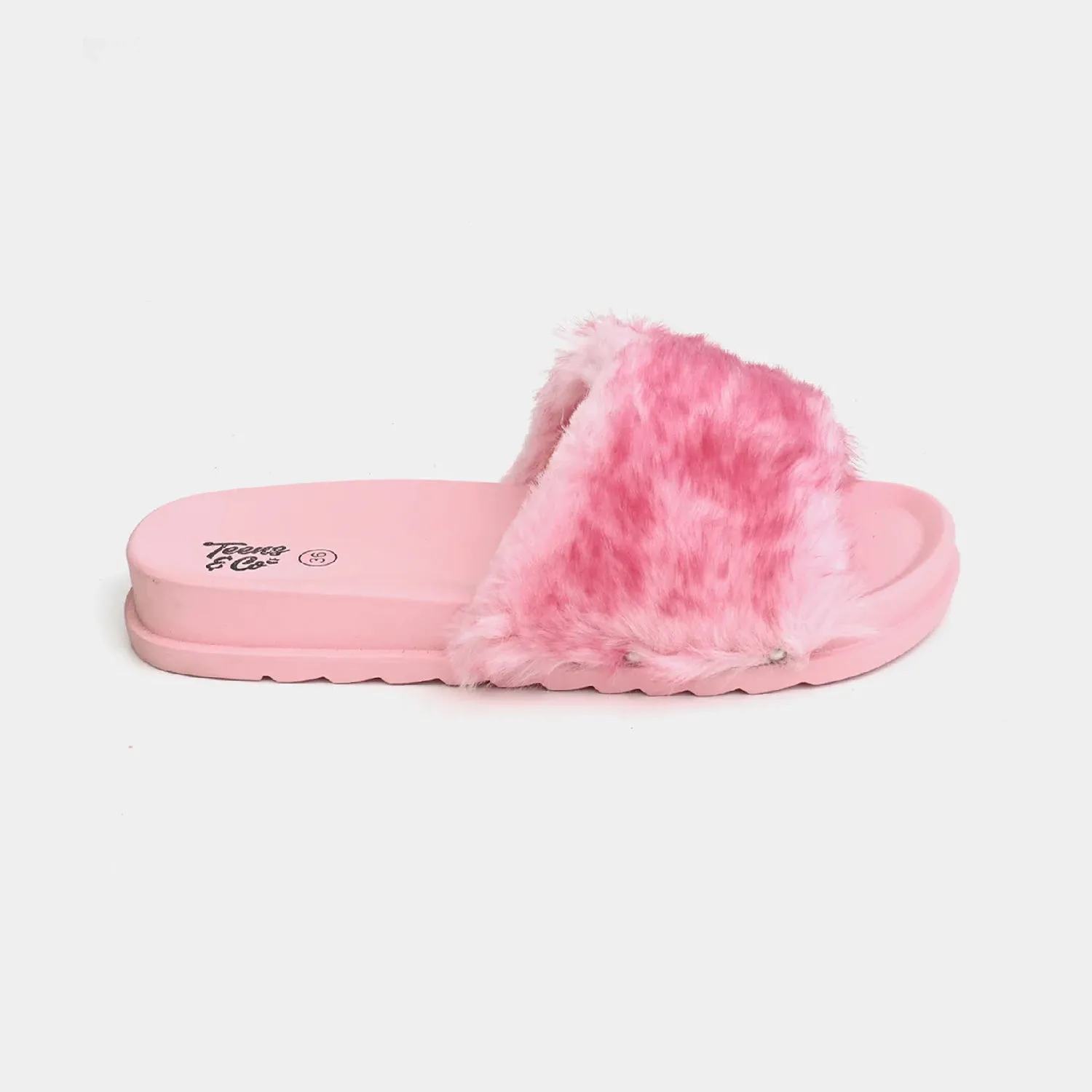 Teen Girls Fur Slipper CL-21-Pink